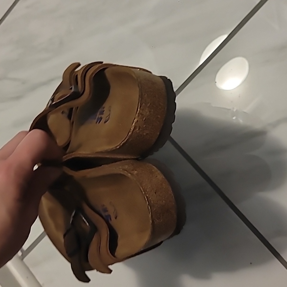 Birkenstock Arizona Brown Leather Slides Sandals Size 44 (11 Mens) Like New!!! - Picture 7 of 8